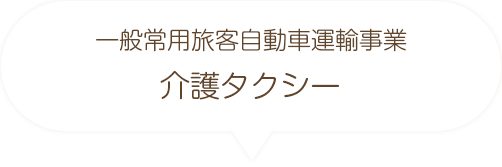 一般常用旅客自動車運輸事業　介護タクシー